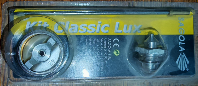 KIT NOZZLE+ NEEDLE 2.50+Aircap 42,  Seria Classic Lux Gravity, SAGOLA